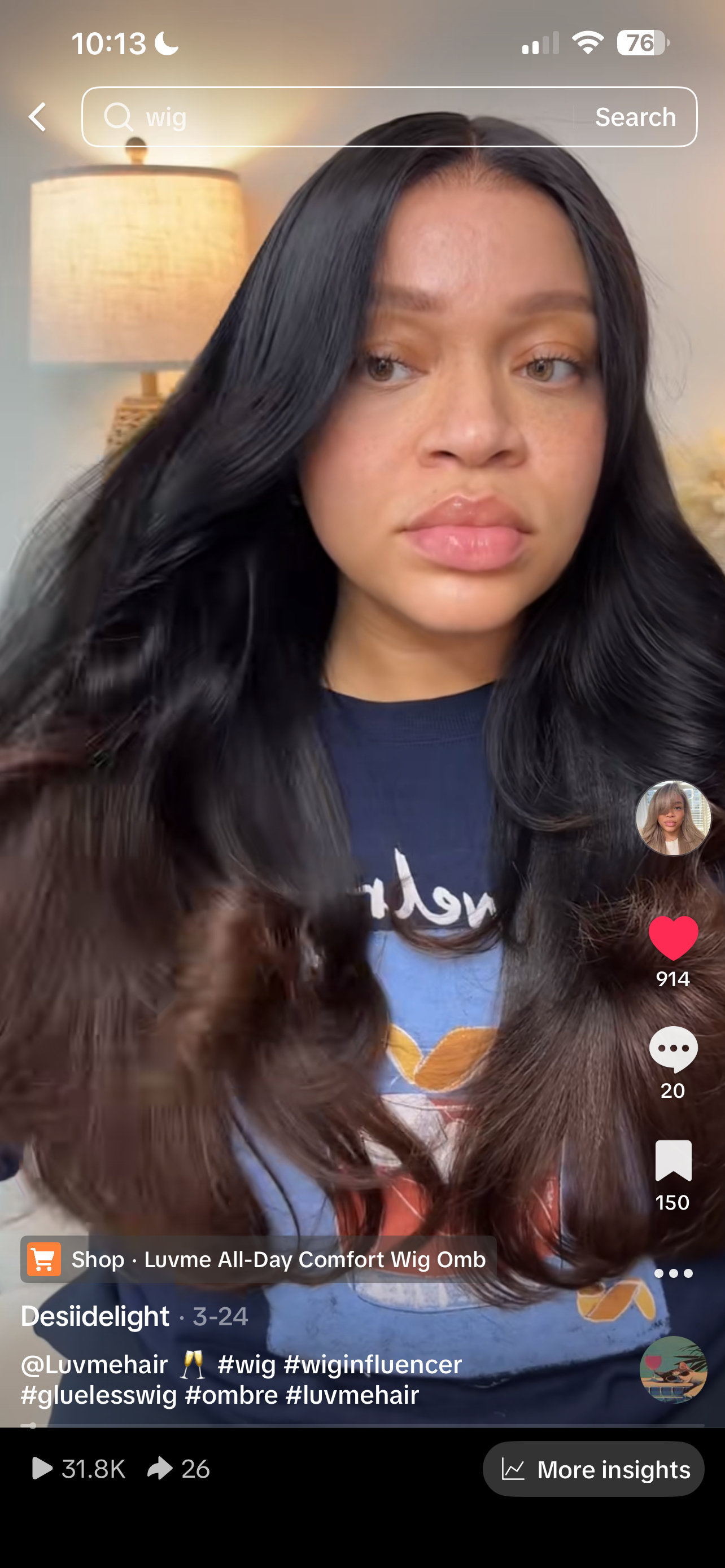 Luv me hair HD 7x6 closure unit 26”