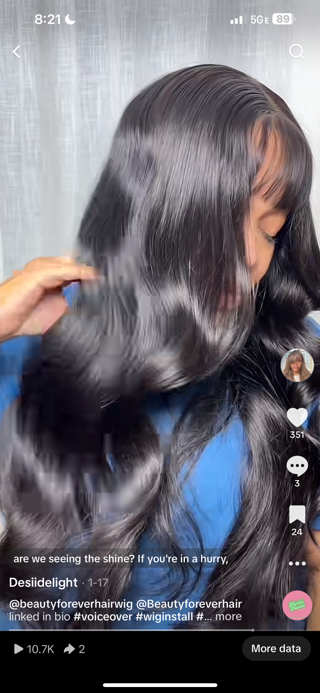 Beauty forever bangs 13x4 transparent lace frontal unit 24”