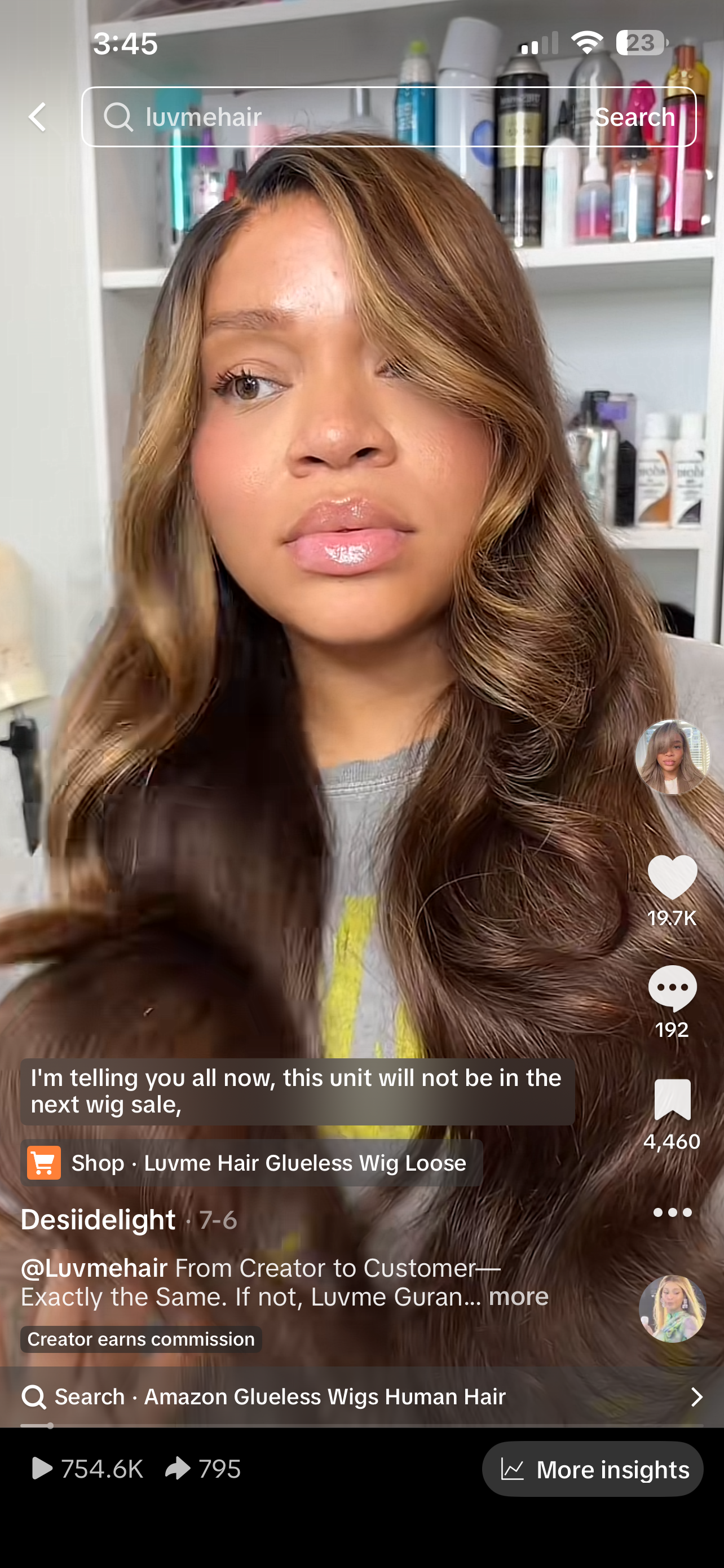 Luv me hair 7x6 HD closure unit 24”