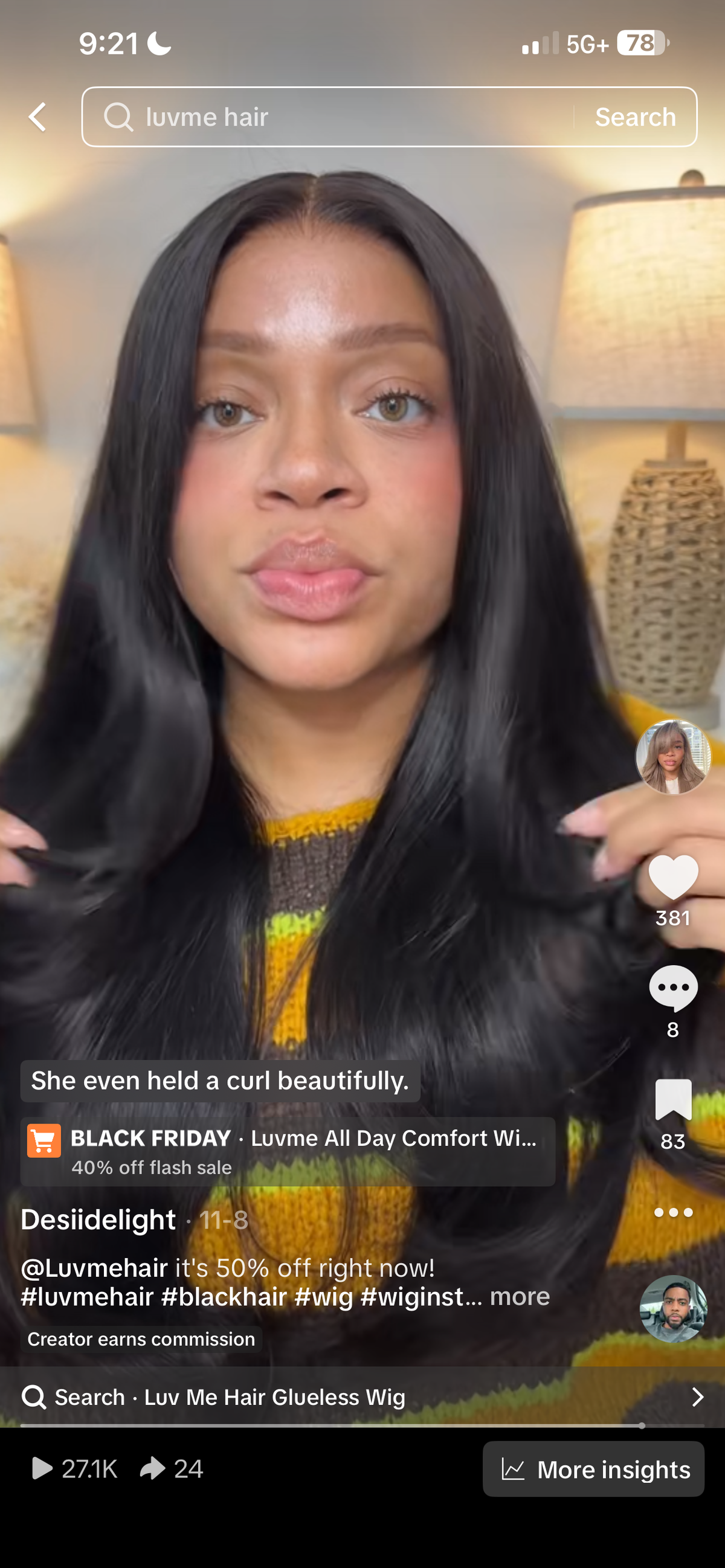 Luv me hair 7x6 hd frontal unit 24”